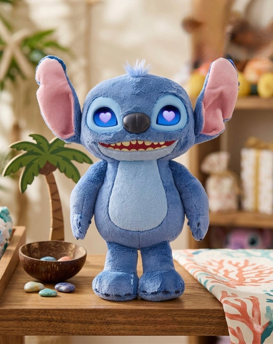 Animated Blue Alien Plush Toy (50+ Sounds & Expressive LCD Eyes)